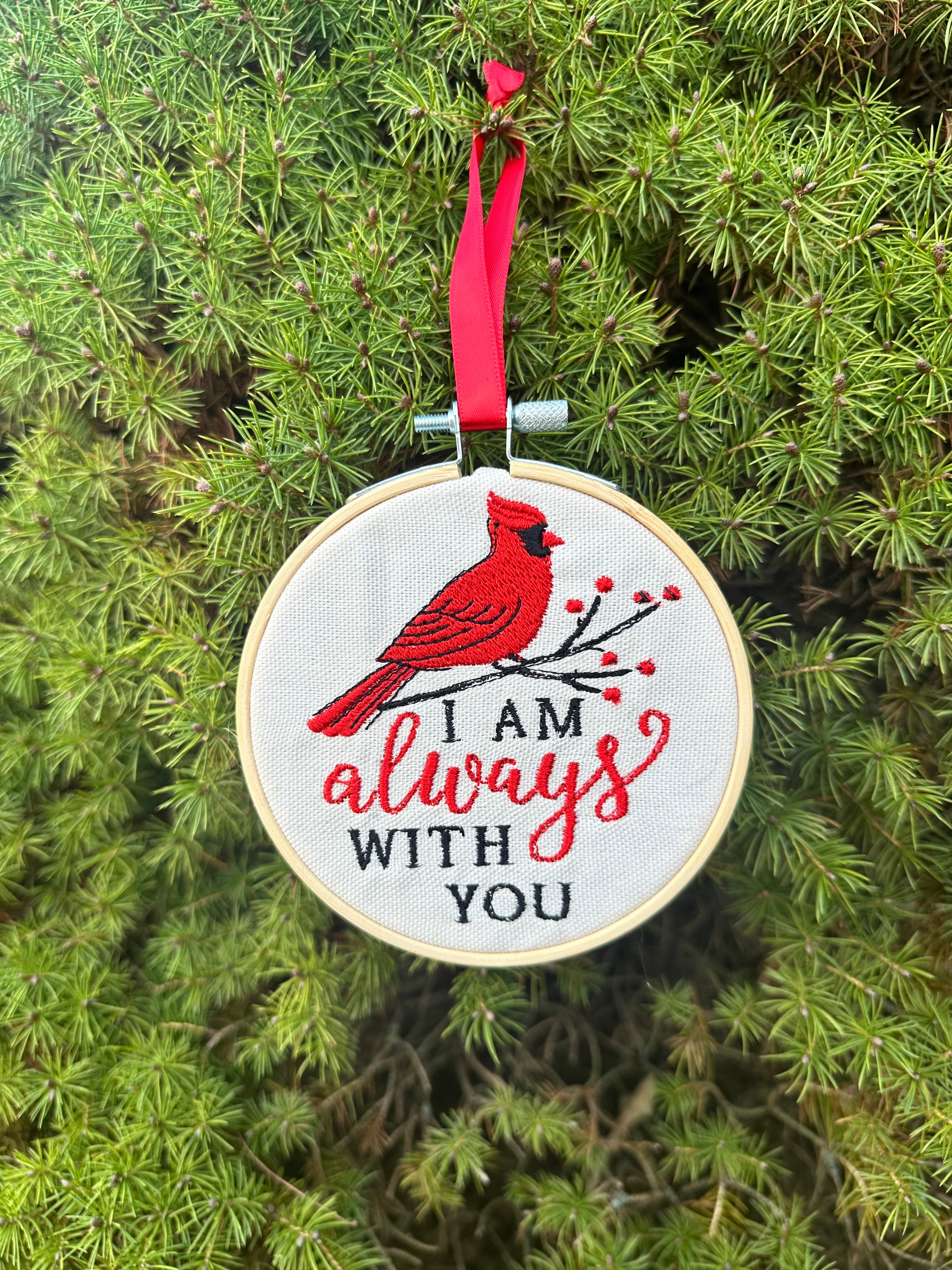 Cardinal Embroidered Ornament