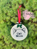 Cat Mom Embroidered Ornament