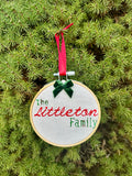 Family Name Embroidered Ornament