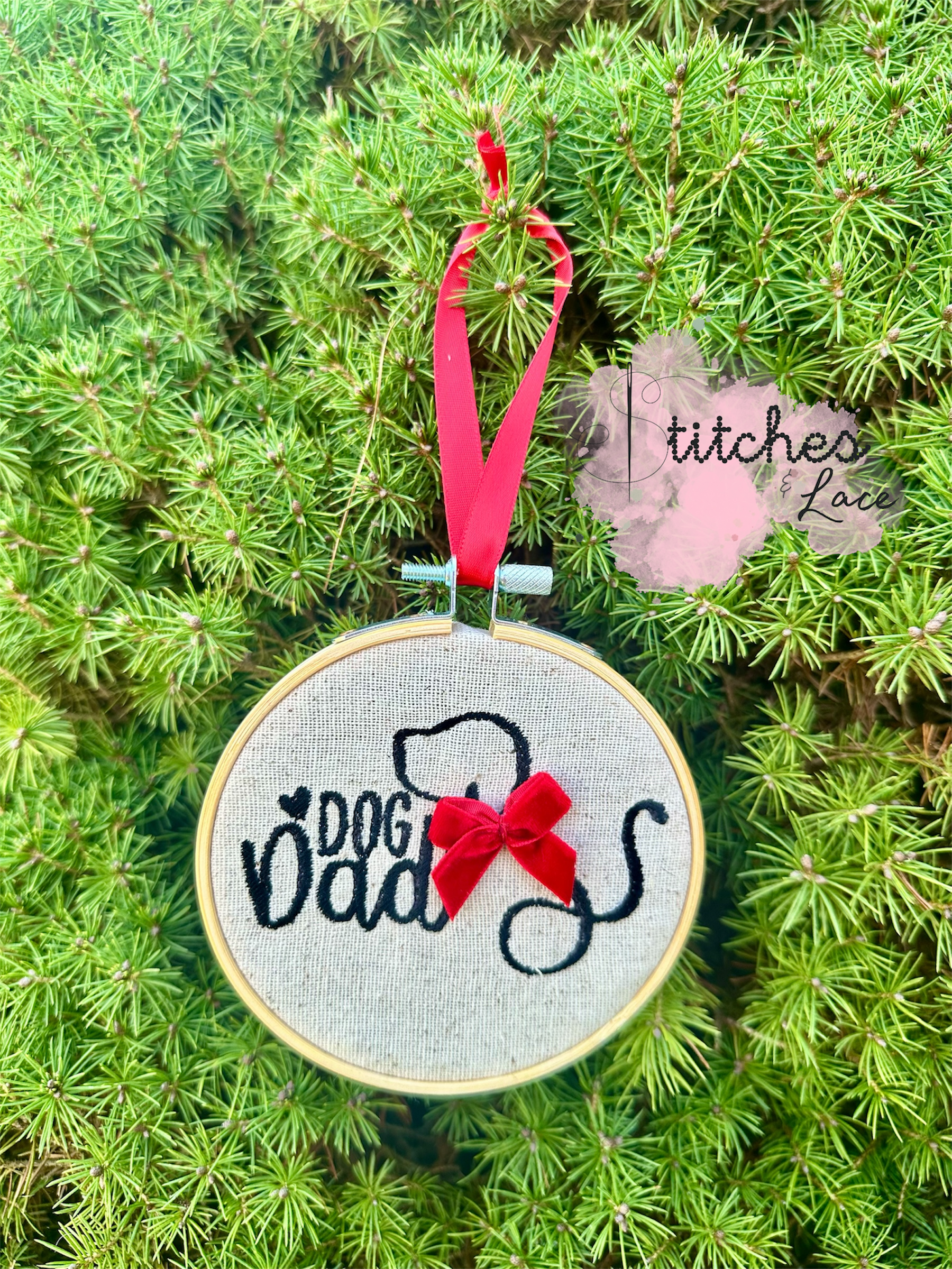 Dog Dad Embroidered Ornament