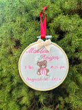 Birth Stats Embroidered Ornament