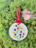 Paw Tree Embroidered Ornament
