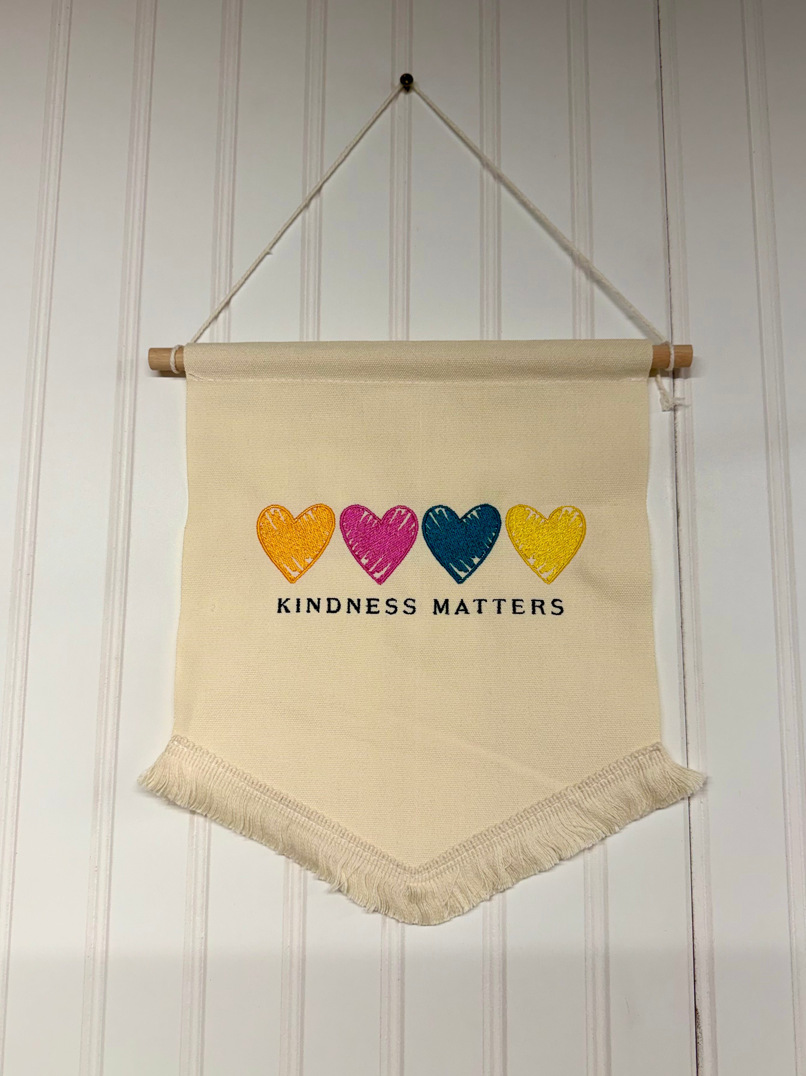 Embroidered Kindness Matters Wall Hang